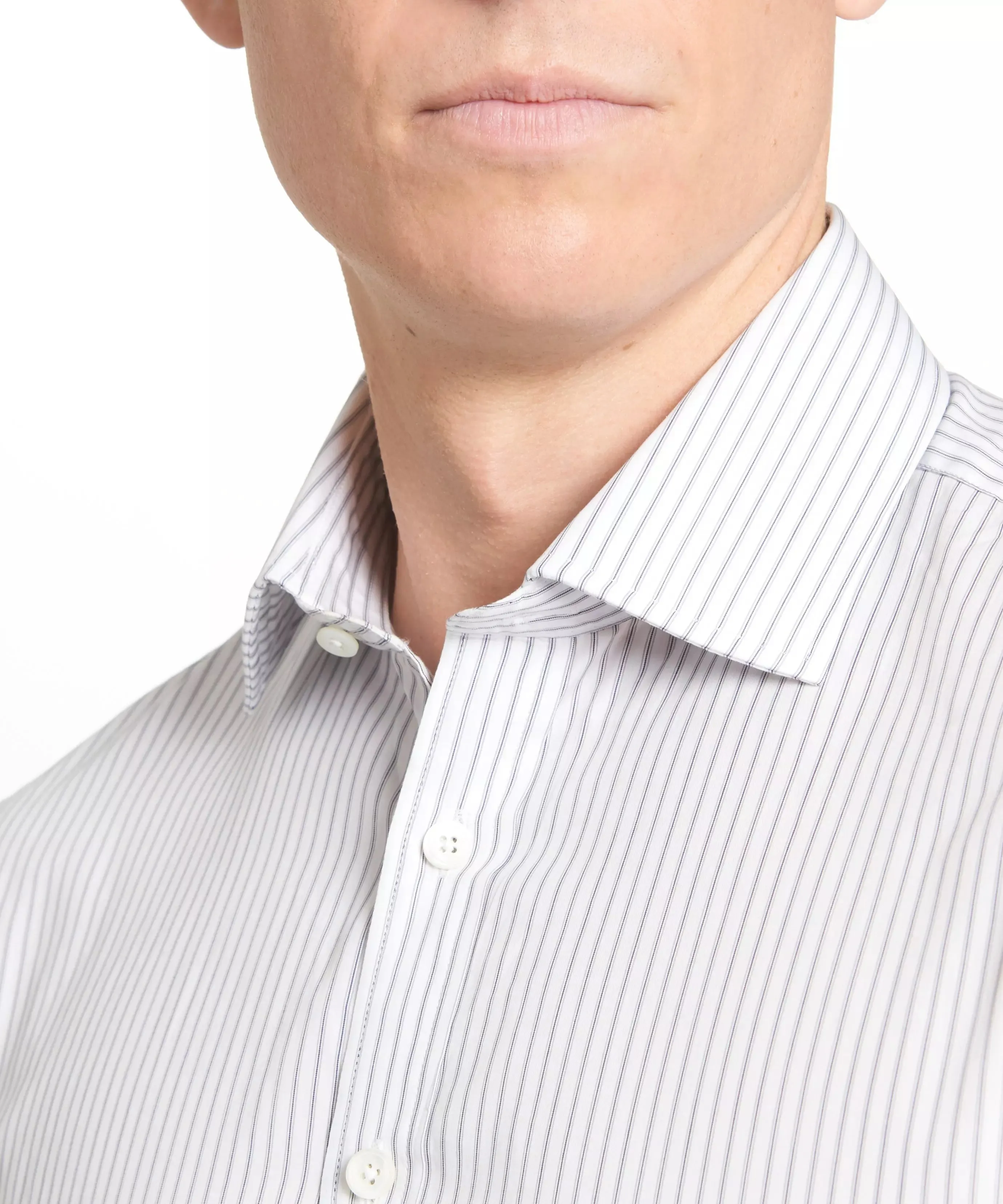 Pale Grey & White Slim Fit Tram Stripe Dress Shirt sold by Thomas Pink product image thumbnail 5