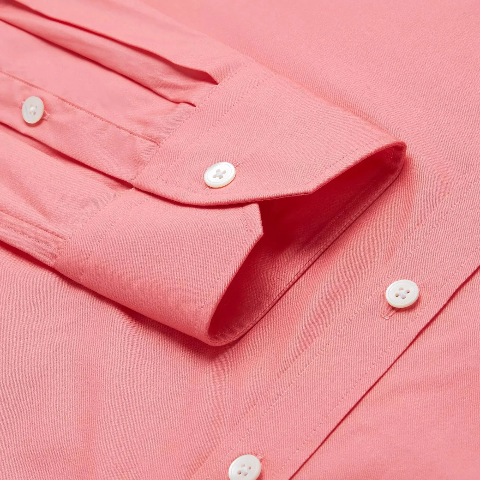 Coral Pink Tailored Fit Superior Solid Plain Dress Shirt sold by Thomas Pink product image thumbnail 2
