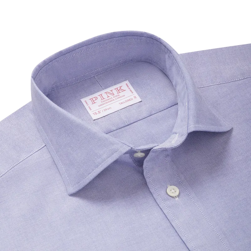 Blue Tailored Fit Business Casual Open Weave Oxford Shirt sold by Thomas Pink