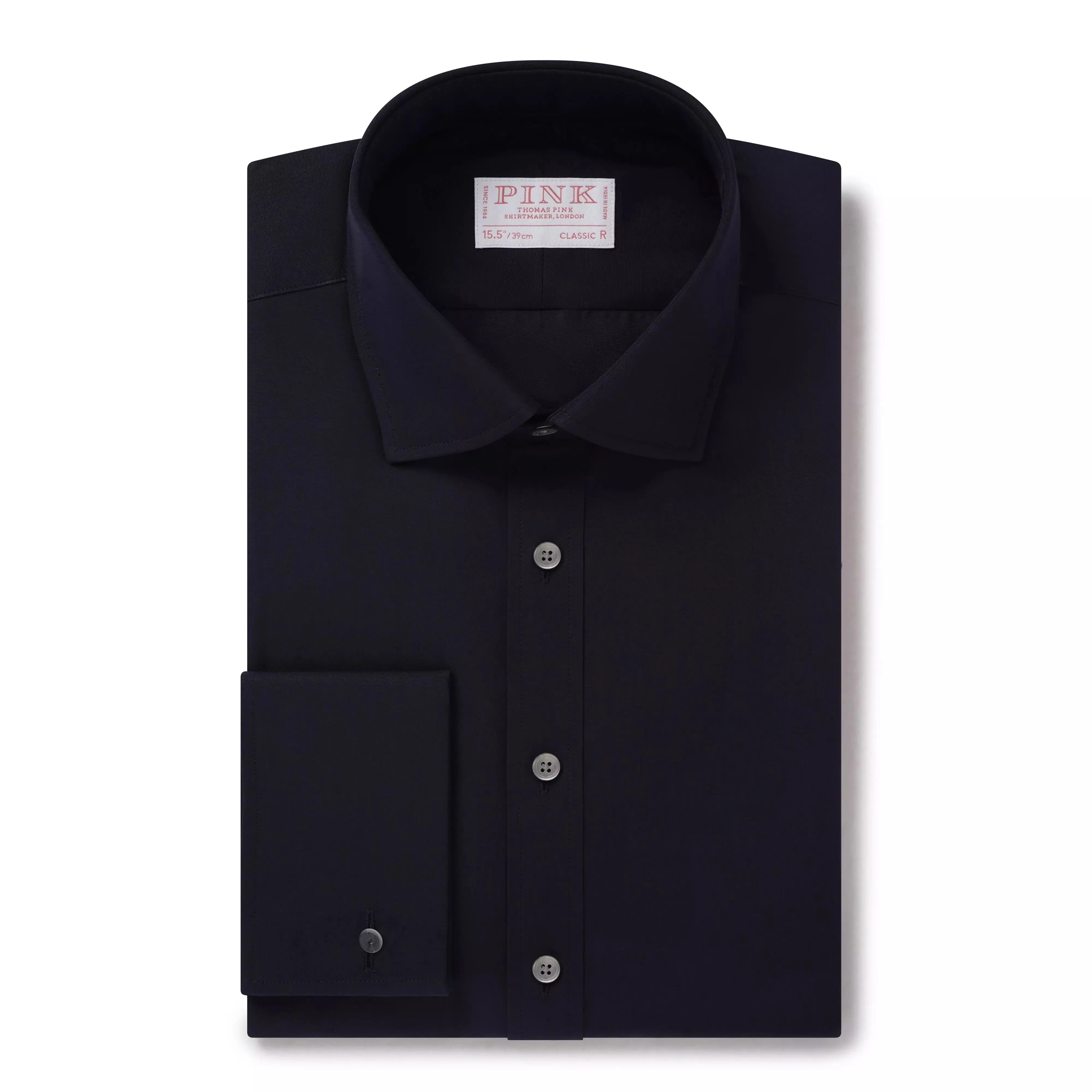 Navy Blue Classic Fit French Cuff Ramses Cotton Poplin Dress Shirt sold by Thomas Pink