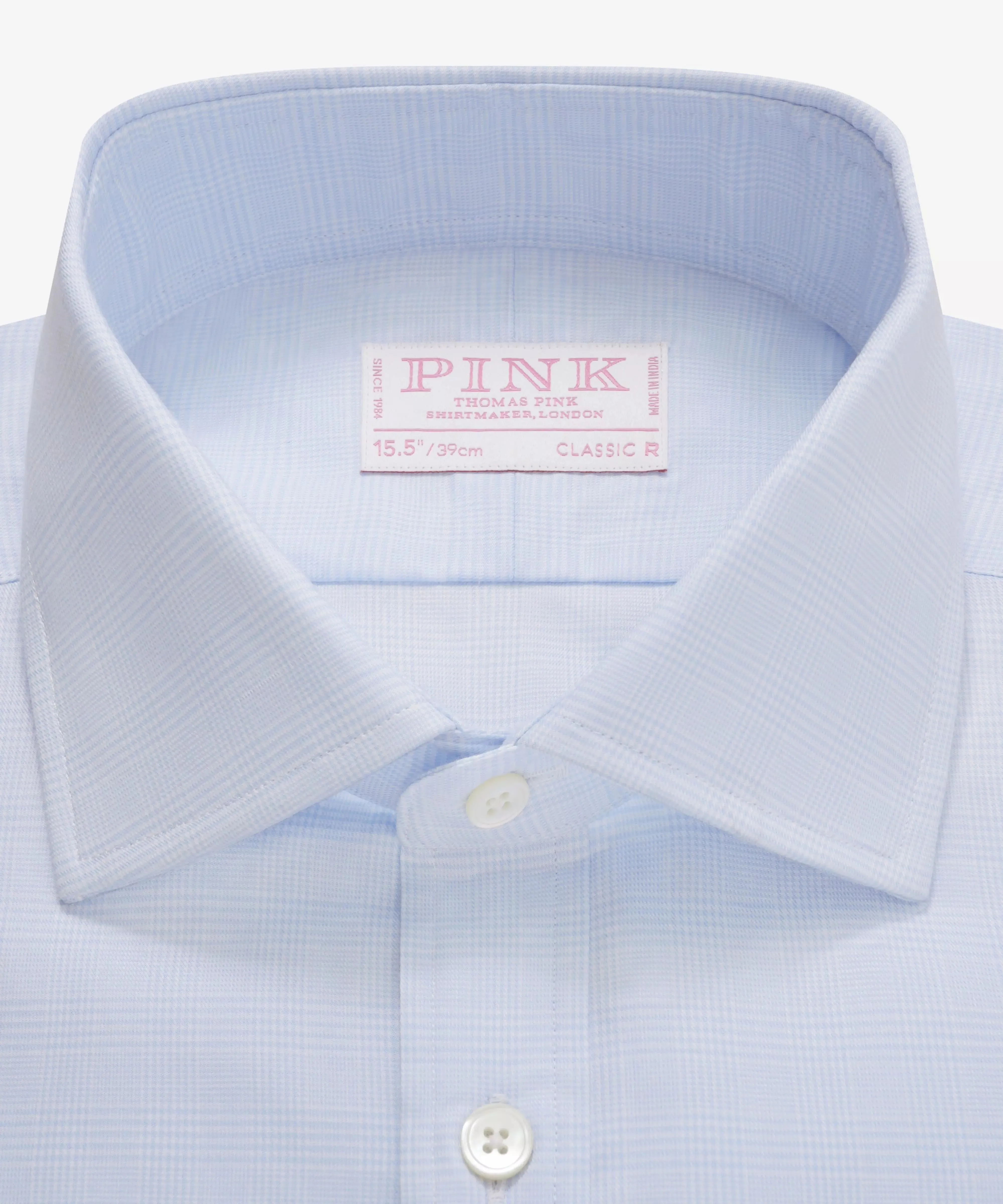 Pale Blue & White Classic Fit Small POW Check Formal Shirt sold by Thomas Pink product image thumbnail 3