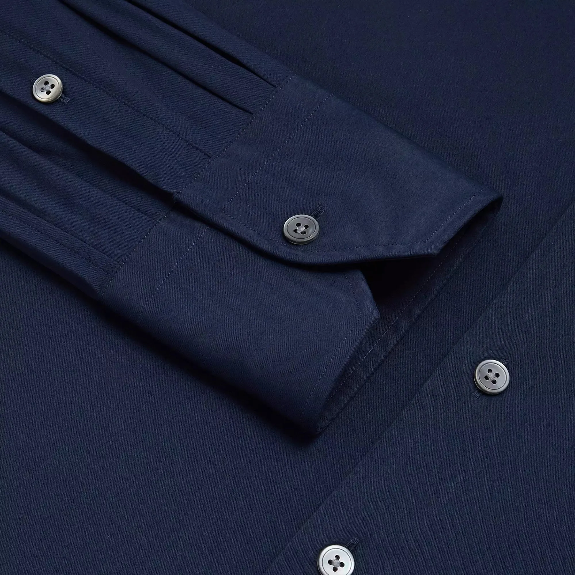Navy Blue Slim Fit Stretch Plain Poplin Dress Shirt sold by Thomas Pink product image thumbnail 2