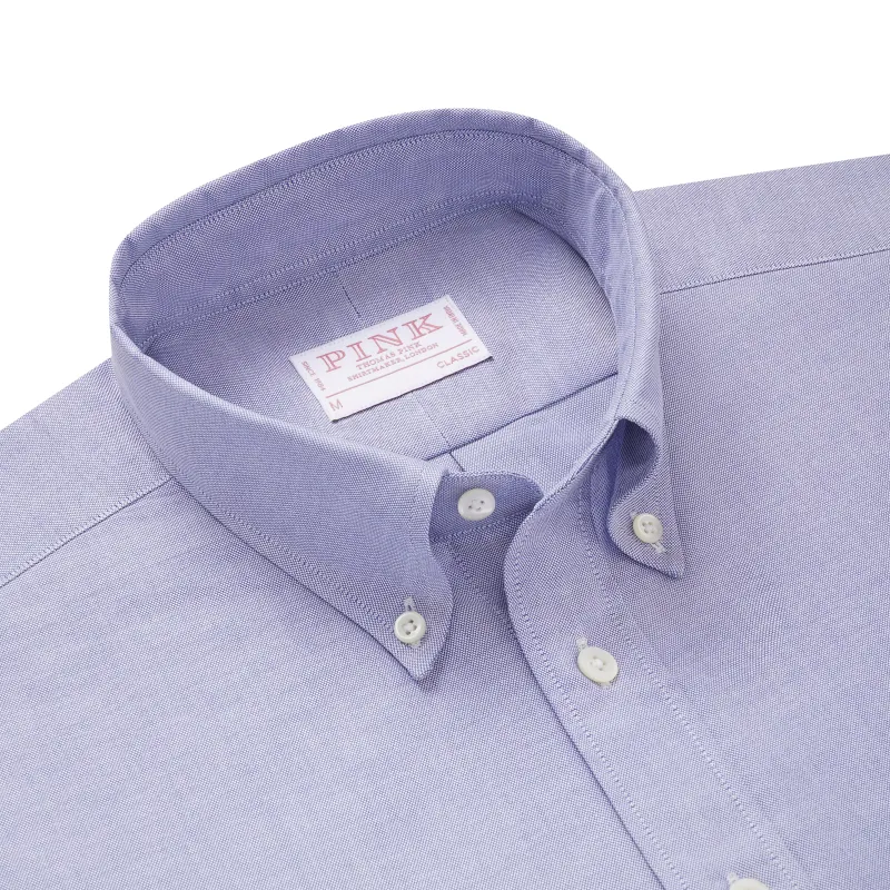 Blue Classic Fit Business Casual Open Weave Oxford Shirt sold by Thomas Pink