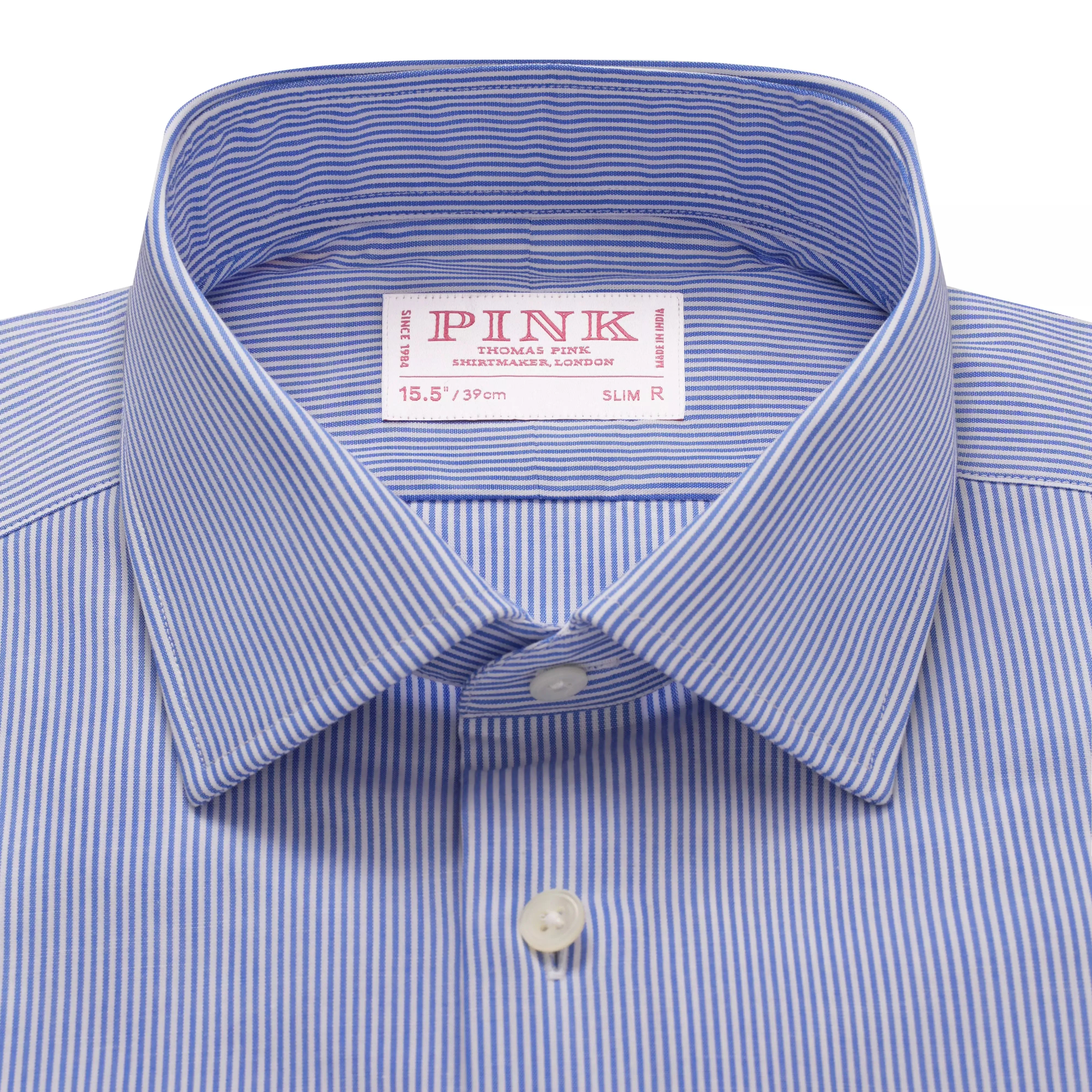 Blue & White Slim Fit Panama Thin Stripe Dress Shirt sold by Thomas Pink product image thumbnail 3