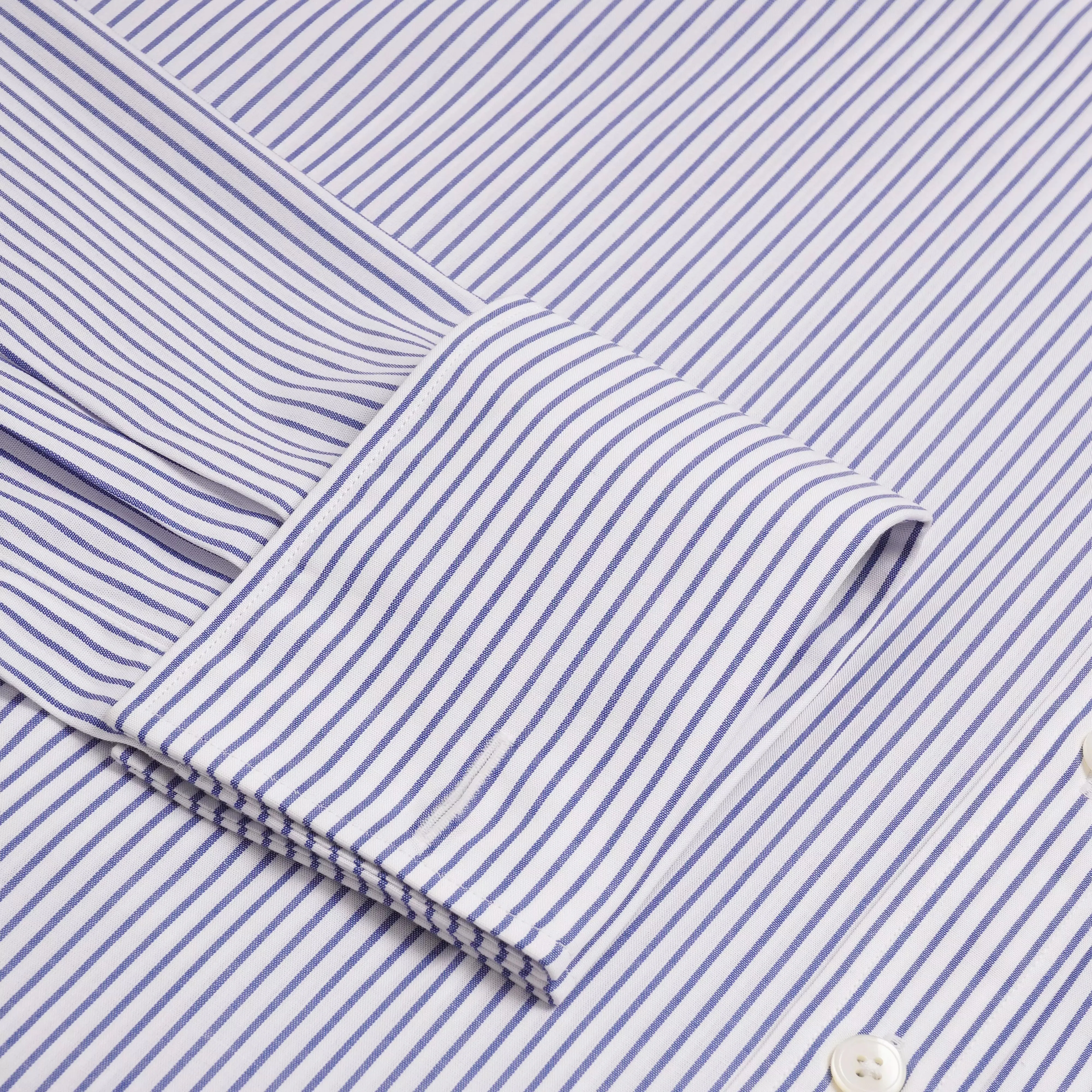 Deep Blue & White Tailored Fit French Cuff Panama Medium Stripe Dress Shirt sold by Thomas Pink product image thumbnail 2
