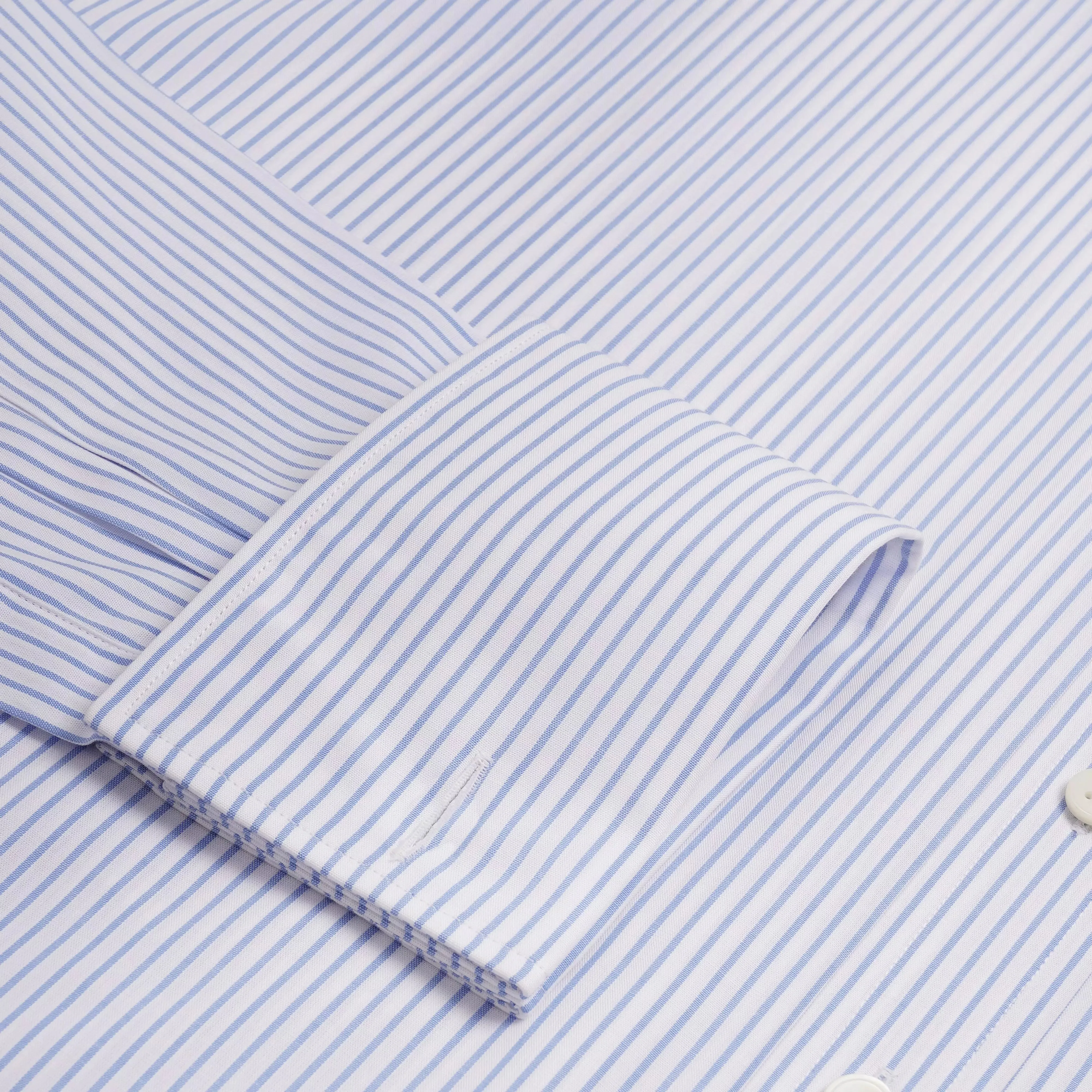 Blue & White Tailored Fit French Cuff Panama Medium Stripe Dress Shirt sold by Thomas Pink product image thumbnail 2