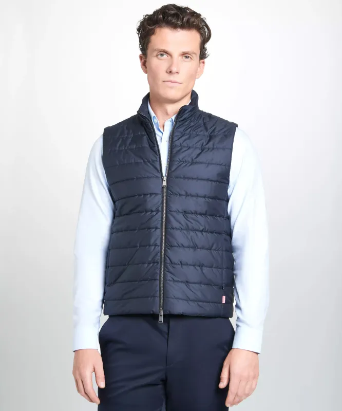 Navy Blue Padded Vest sold by Thomas Pink