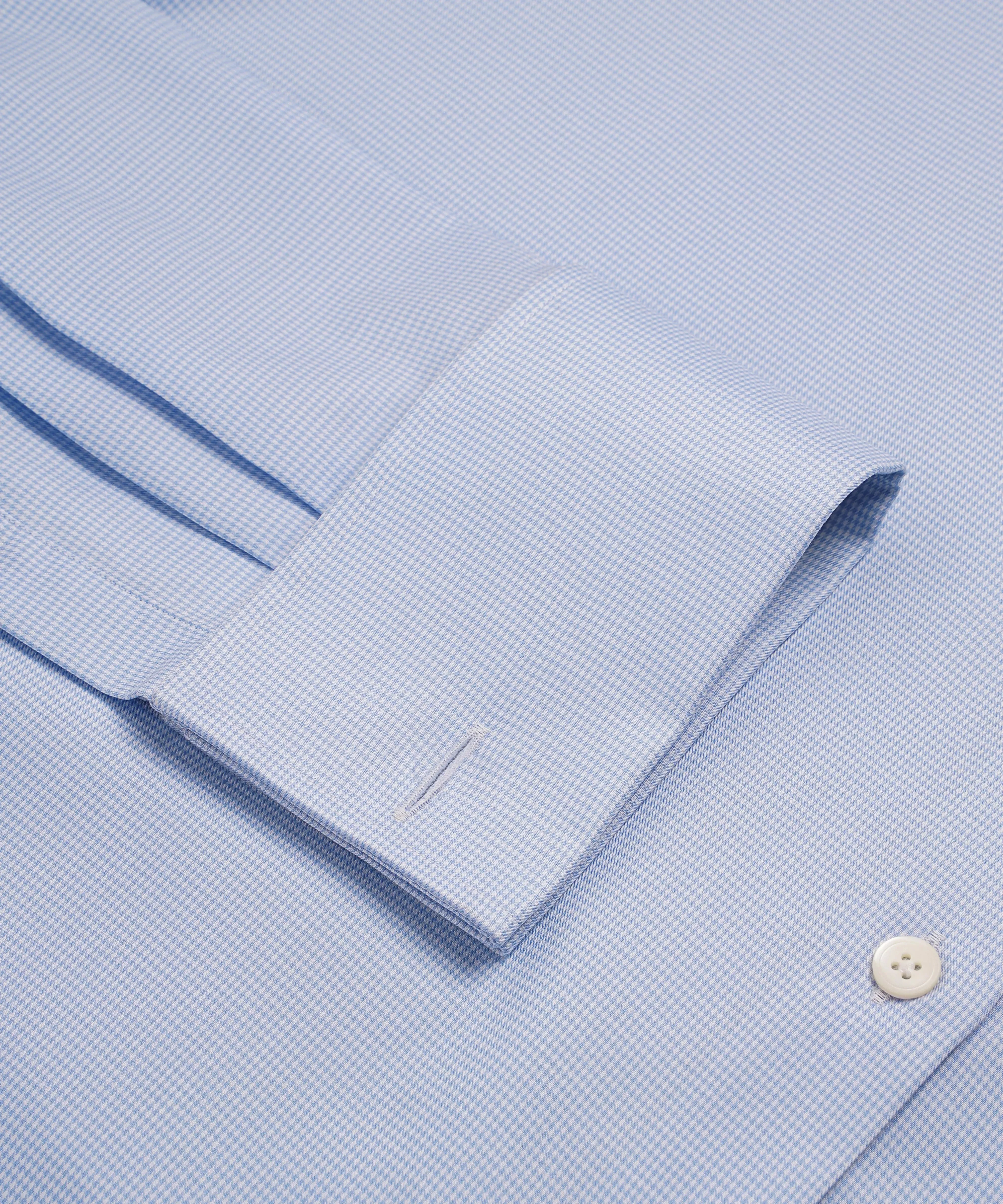 Blue & White Tailored Fit French Cuff Micro Puppytooth Dress Shirt sold by Thomas Pink product image thumbnail 2