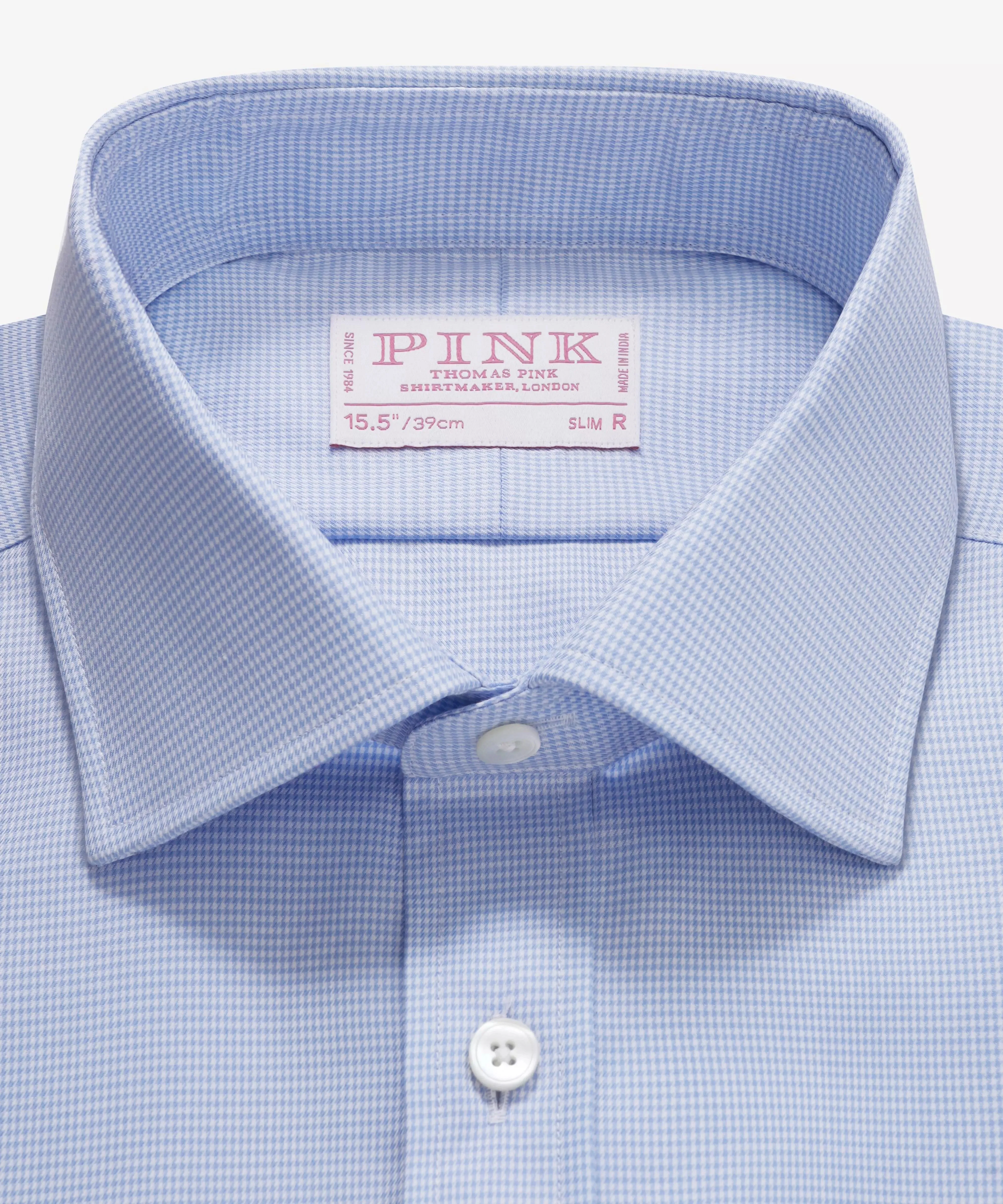 Blue & White Slim Fit Micro Puppytooth Dress Shirt sold by Thomas Pink product image thumbnail 3