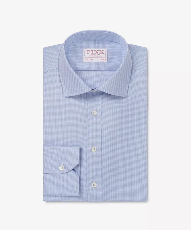 Blue & White Slim Fit Micro Puppytooth Dress Shirt sold by Thomas Pink