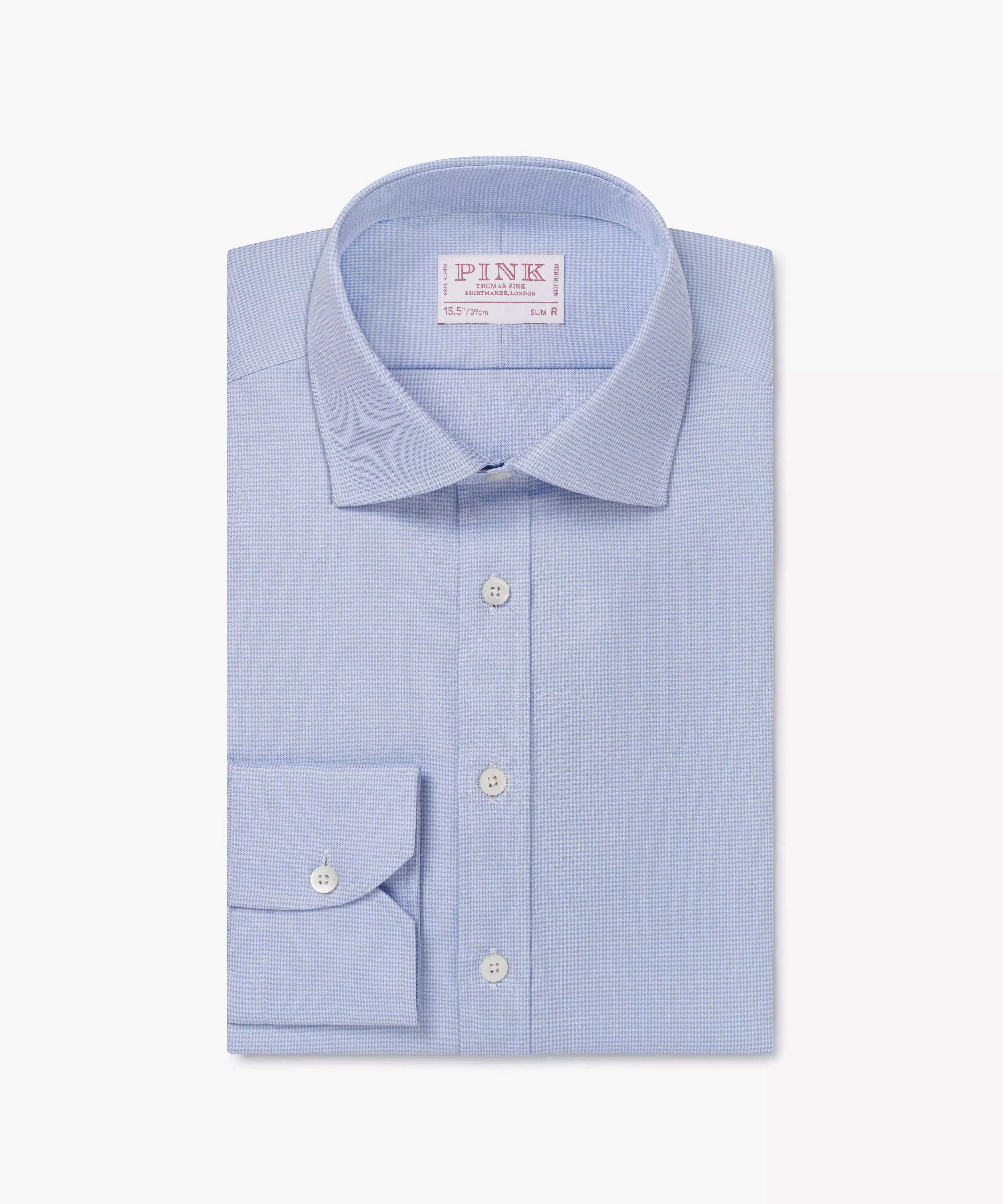 Blue & White Slim Fit Micro Puppytooth Dress Shirt sold by Thomas Pink