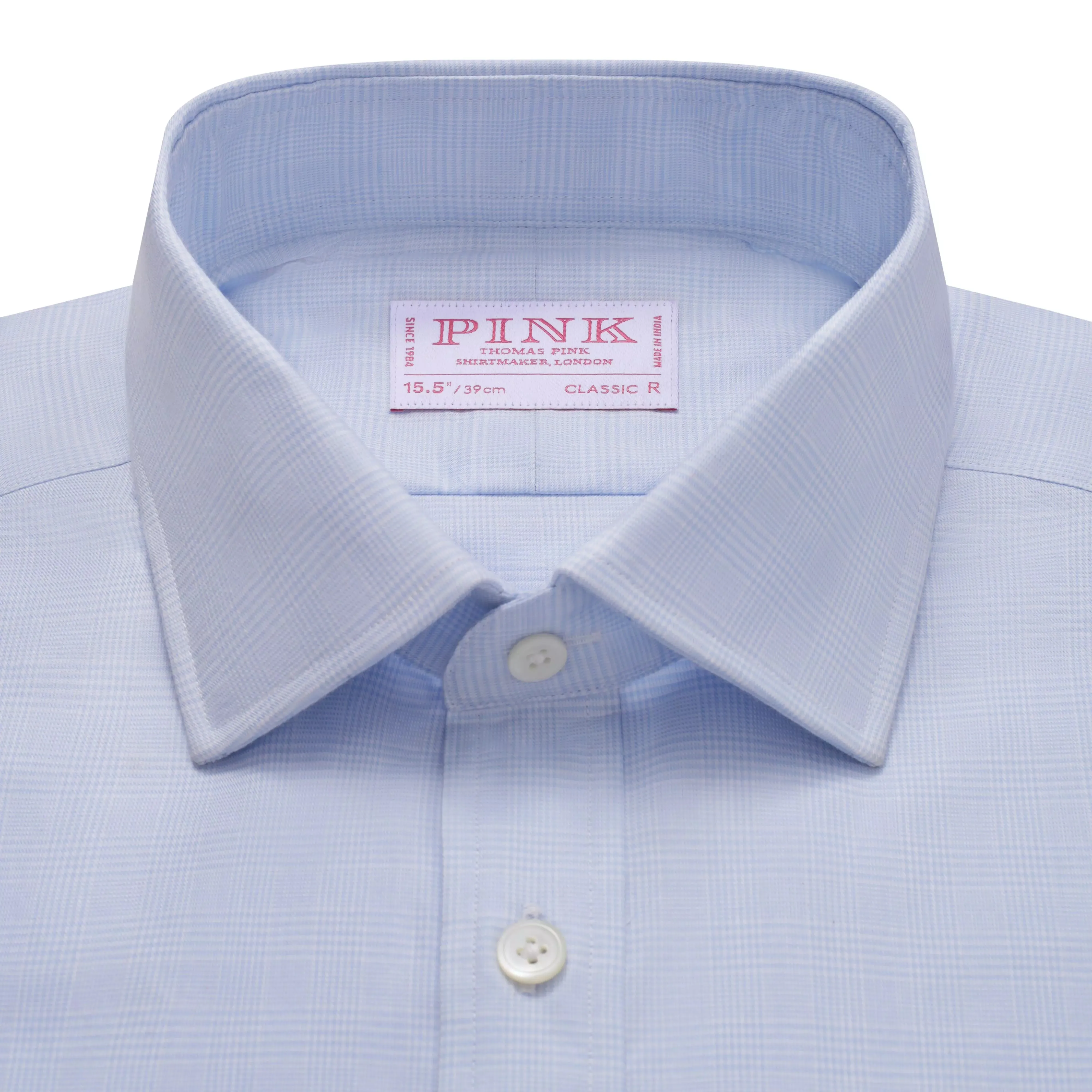 Pale Blue & White Classic Fit Prince of Wales Check Dress Shirt sold by Thomas Pink product image thumbnail 3