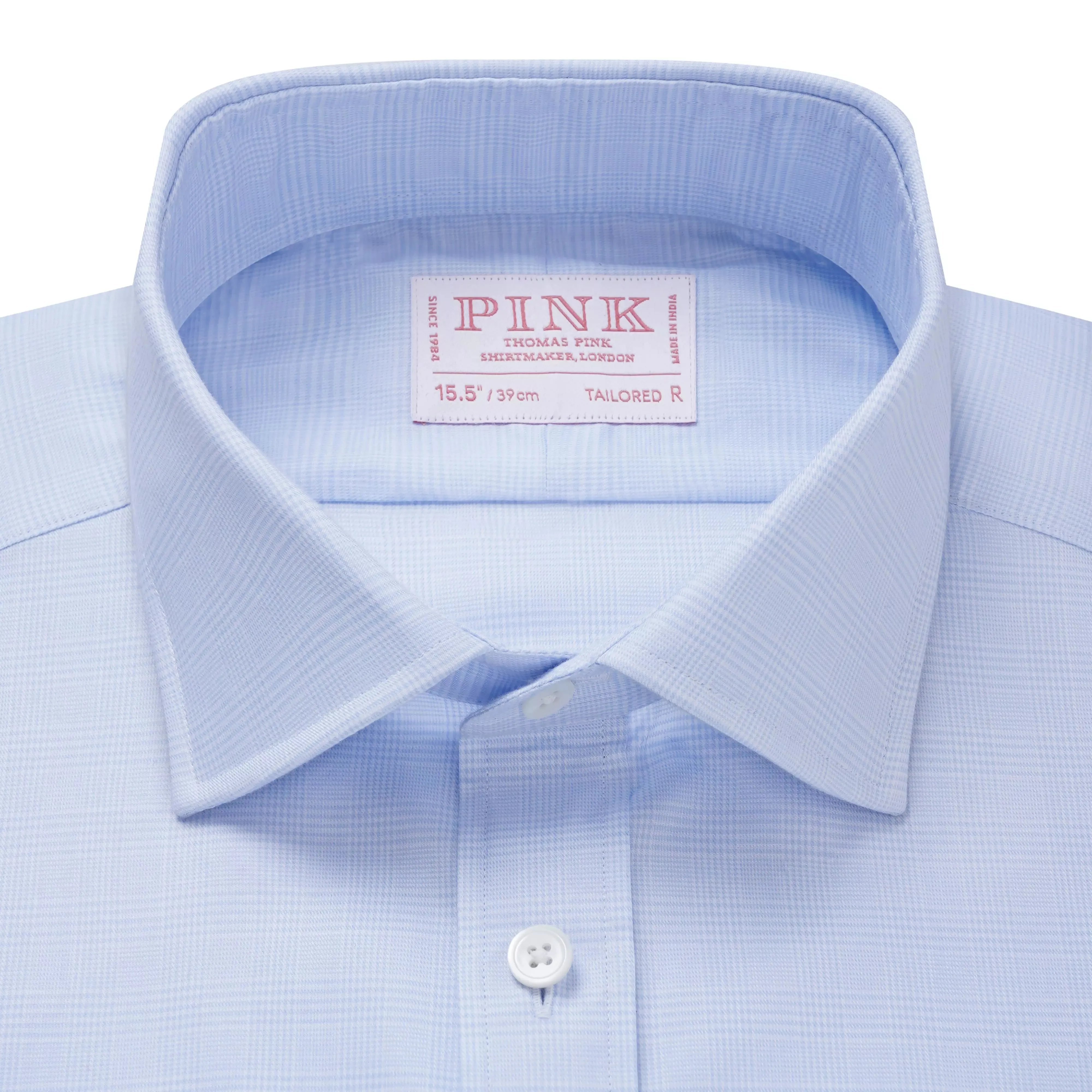 Pale Blue & White Tailored Fit Prince of Wales Check Dress Shirt sold by Thomas Pink product image thumbnail 3