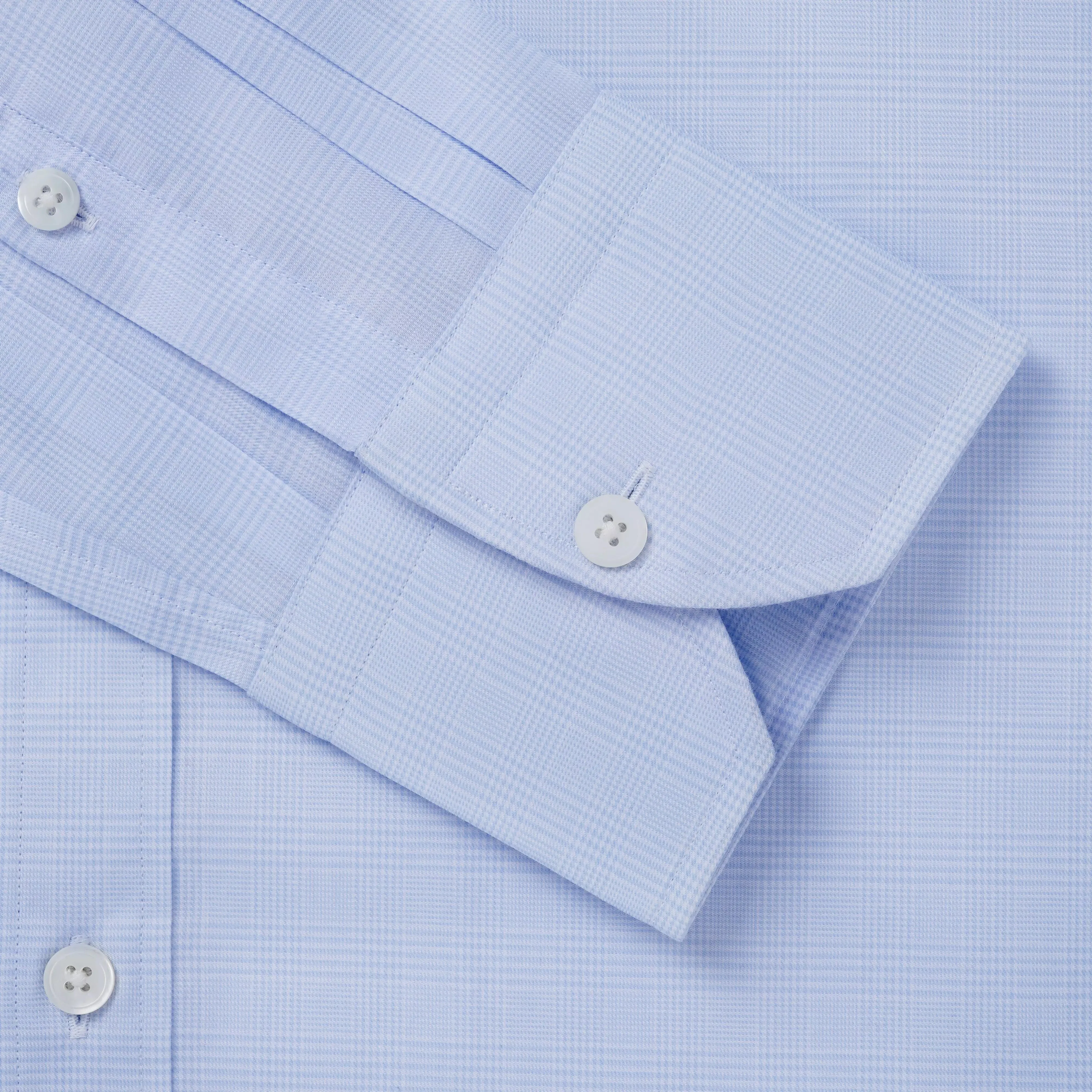 Pale Blue & White Tailored Fit Prince of Wales Check Dress Shirt sold by Thomas Pink product image thumbnail 2