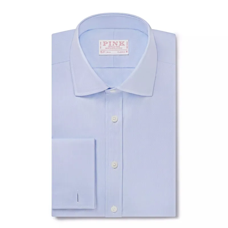 Pale Blue Classic Fit French Cuff Royal Oxford Dress Shirt sold by Thomas Pink