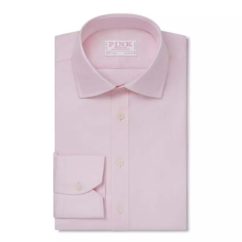Pale Pink Classic Fit Royal Twill Dress Shirt sold by Thomas Pink