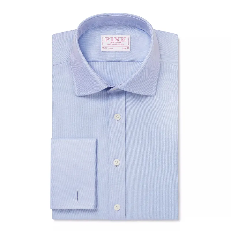 Pale Blue Slim Fit French Cuff Royal Twill Dress Shirt sold by Thomas Pink