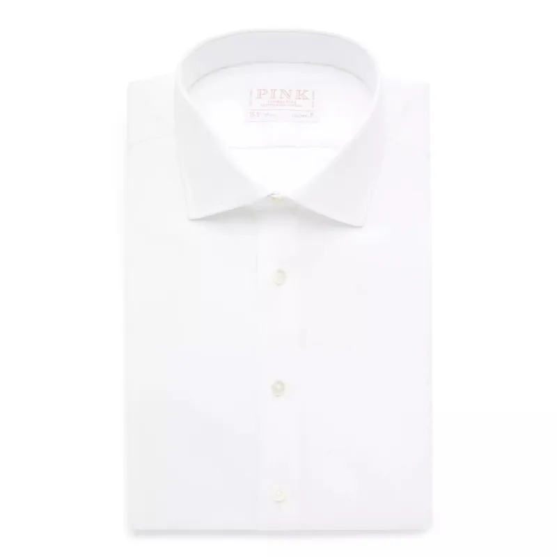 White Tailored Fit Royal Twill Dress Shirt sold by Thomas Pink
