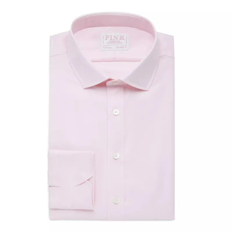 Pale Pink Tailored Fit Royal Twill Dress Shirt sold by Thomas Pink