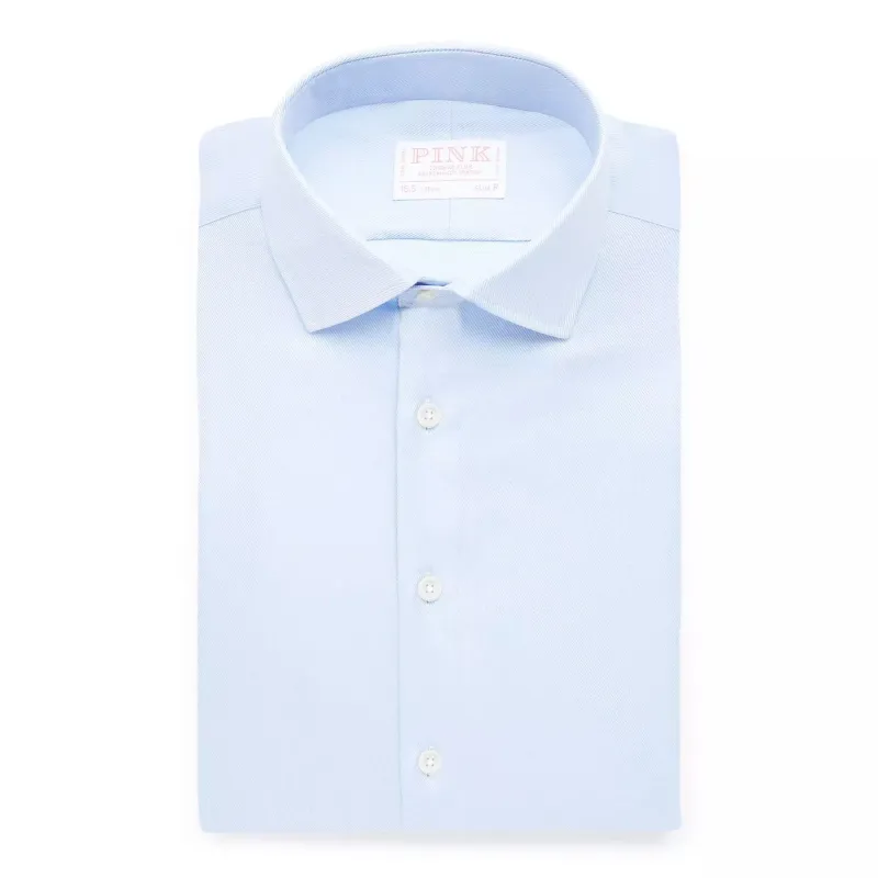 Pale Blue Slim Fit Royal Twill Dress Shirt sold by Thomas Pink