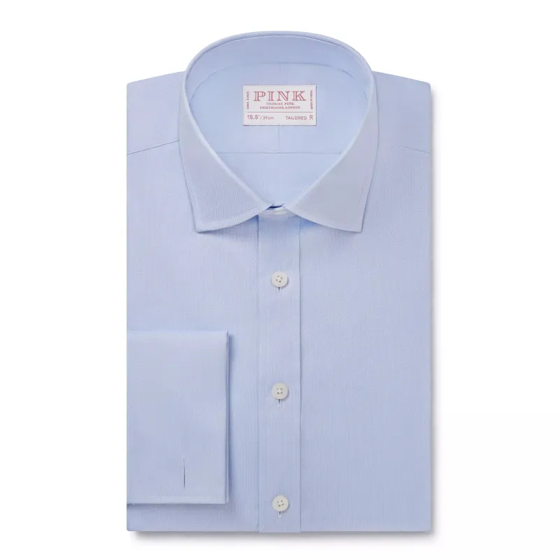 Pale Blue Tailored Fit French Cuff Royal Oxford Dress Shirt sold by Thomas Pink