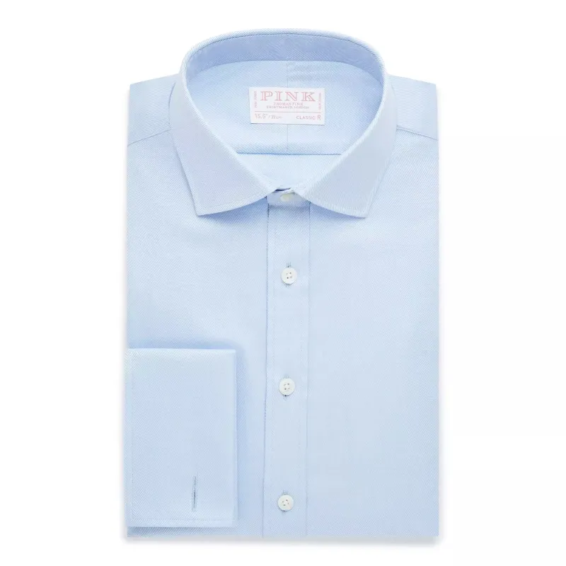 Pale Blue Classic Fit French Cuff Royal Twill Dress Shirt sold by Thomas Pink