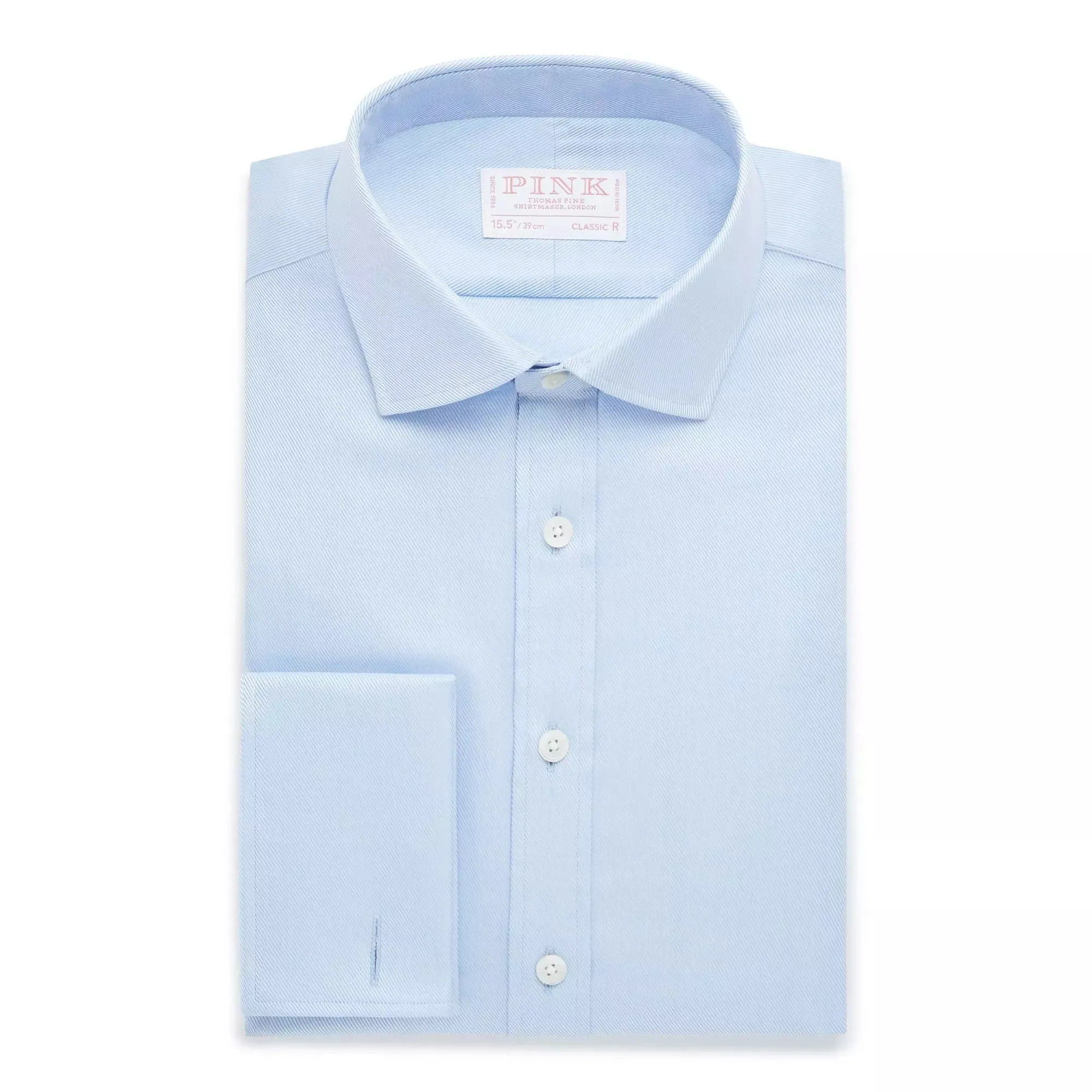 Pale Blue Classic Fit French Cuff Royal Twill Dress Shirt sold by Thomas Pink