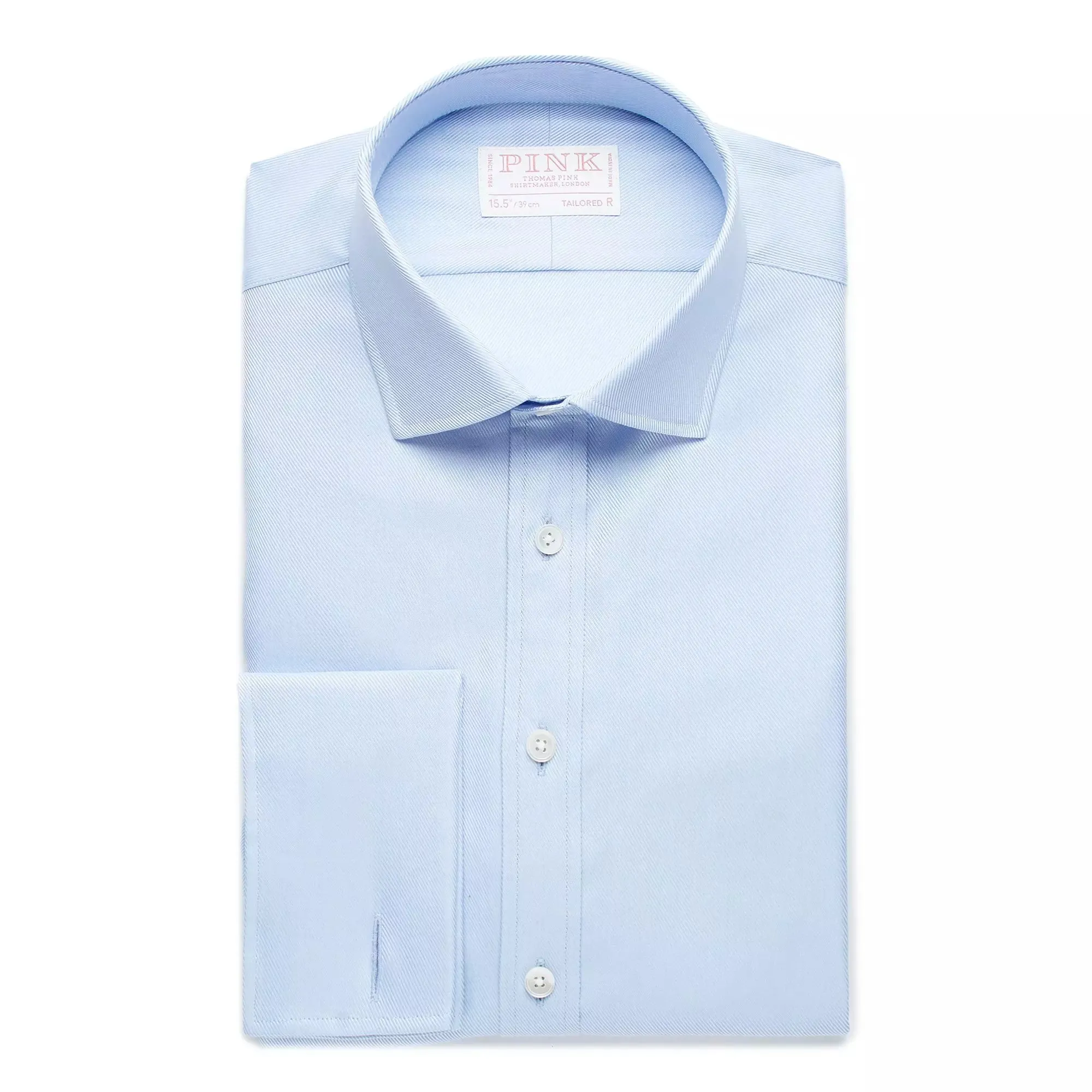 Pale Blue Tailored Fit French Cuff Royal Twill Dress Shirt sold by Thomas Pink