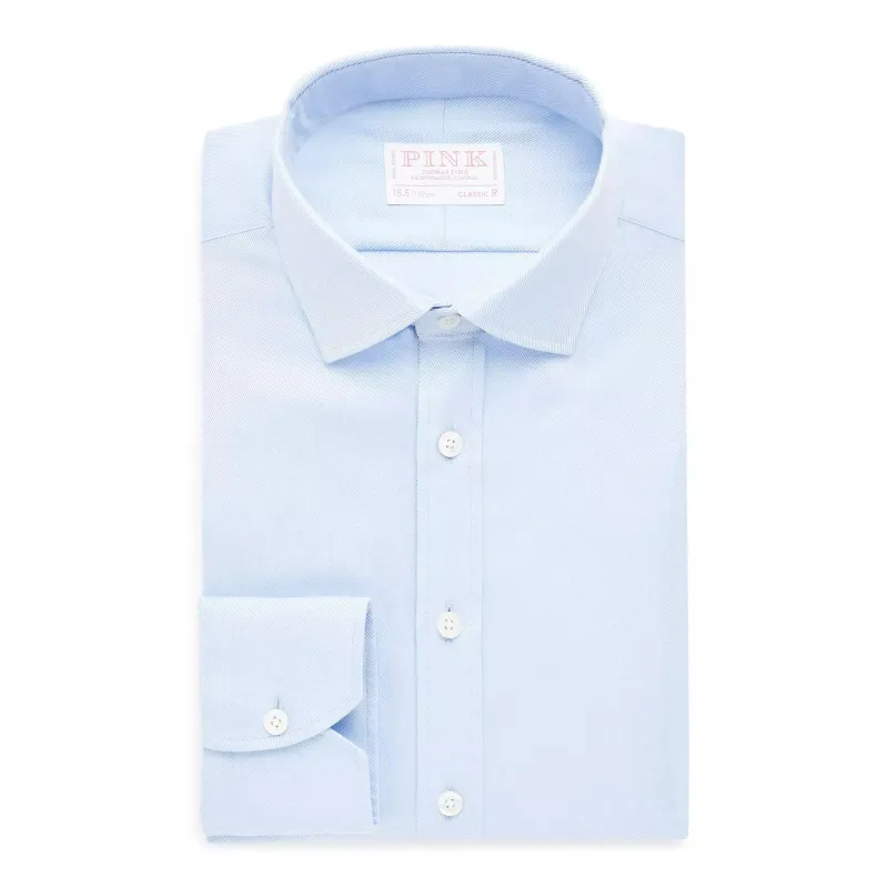 Pale Blue Classic Fit Royal Twill Dress Shirt sold by Thomas Pink