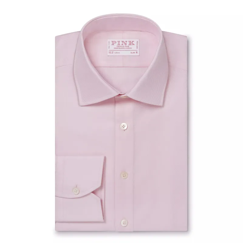 Pale Pink Slim Fit Royal Twill Dress Shirt sold by Thomas Pink