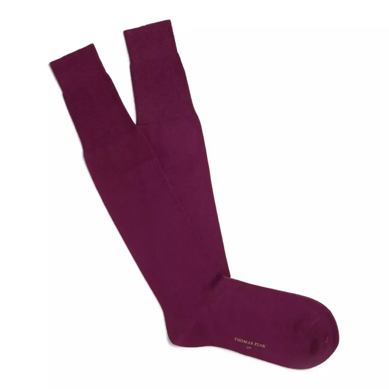 Plum Long Fine Merino Wool Socks sold by Thomas Pink