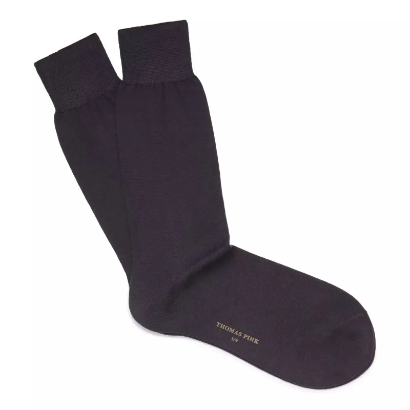 Grey Mid Length Fine Merino Wool Socks made by Thomas Pink