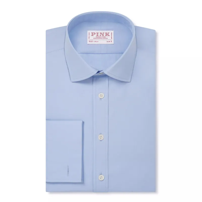 Pale Blue Slim Fit French Cuff Ramses Poplin Dress Shirt sold by Thomas Pink