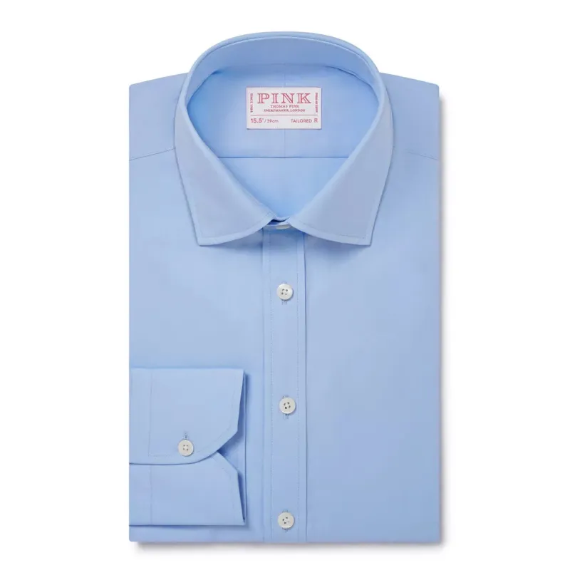 Pale Blue Tailored Fit Ramses Poplin Dress Shirt sold by Thomas Pink