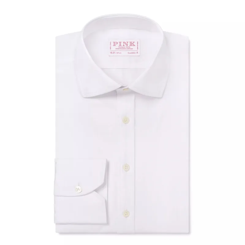 White Classic Fit Ramses Poplin Dress Shirt sold by Thomas Pink