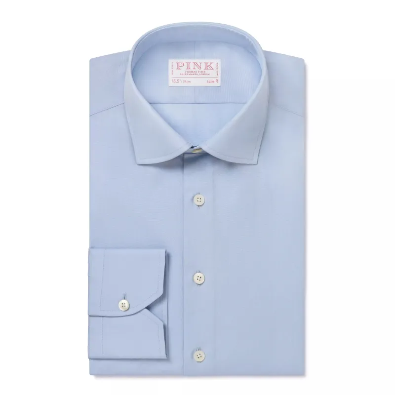 Pale Blue Slim Fit Essential Poplin Formal Shirt made by Thomas Pink