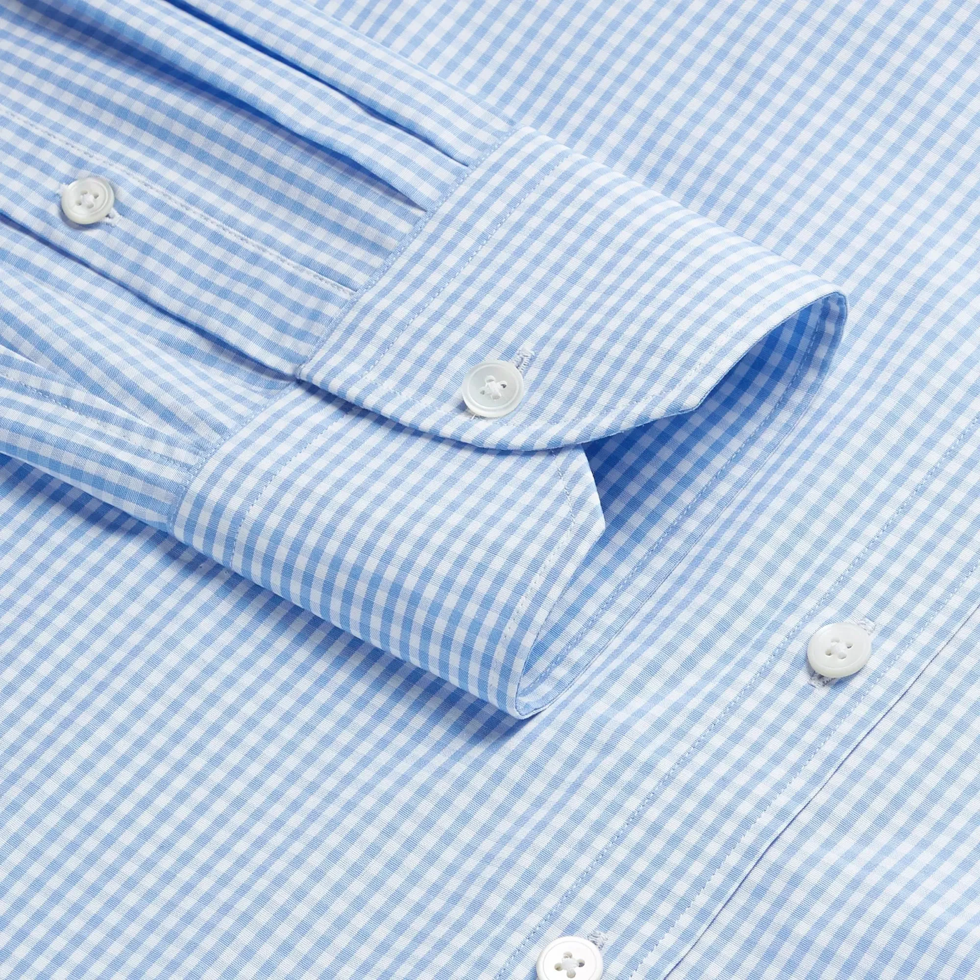 Pale Blue & White Tailored Fit Essential Gingham Formal Shirt sold by Thomas Pink product image thumbnail 2