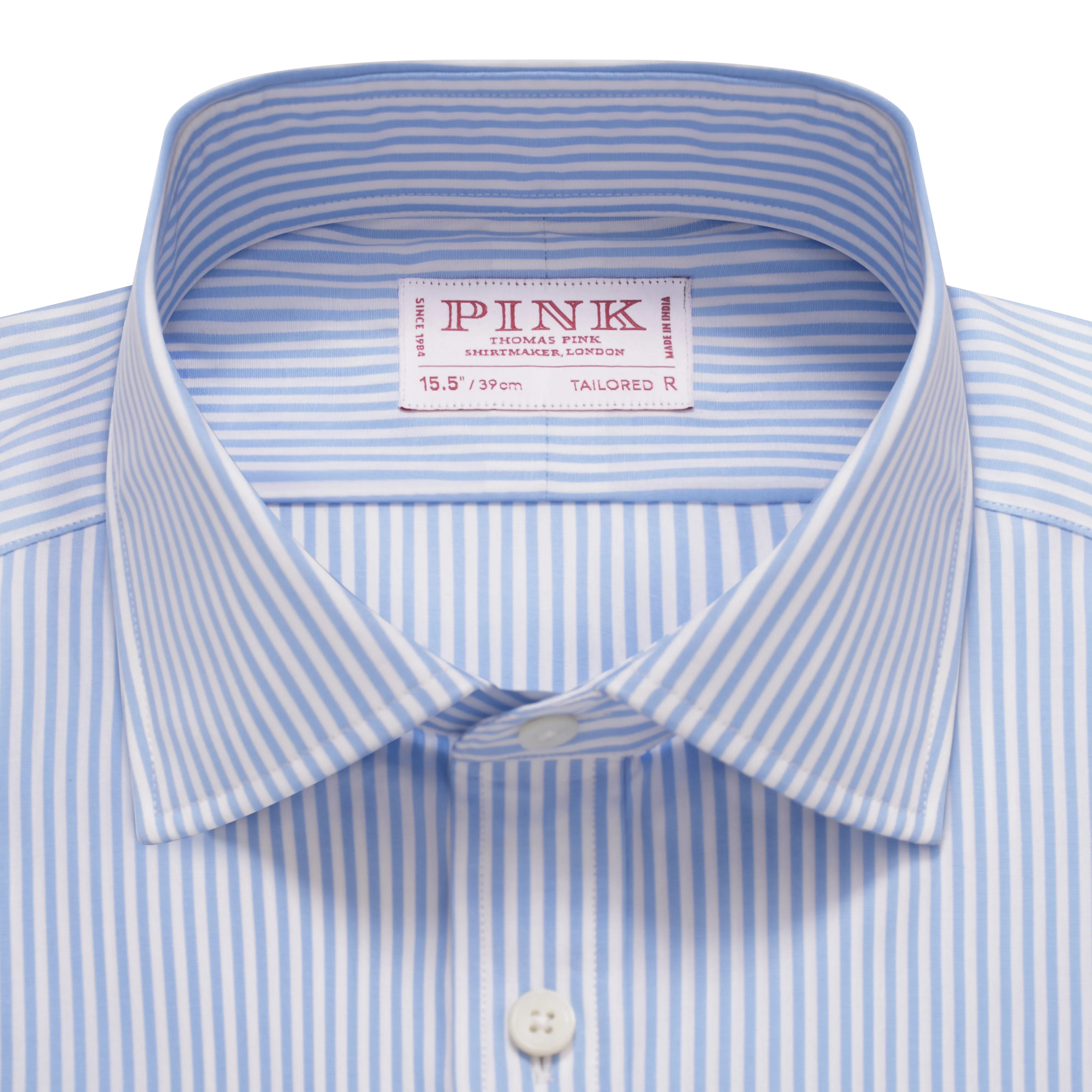 Pale Blue & White Tailored Fit Essential Bengal Stripe Formal Shirt sold by Thomas Pink product image thumbnail 3