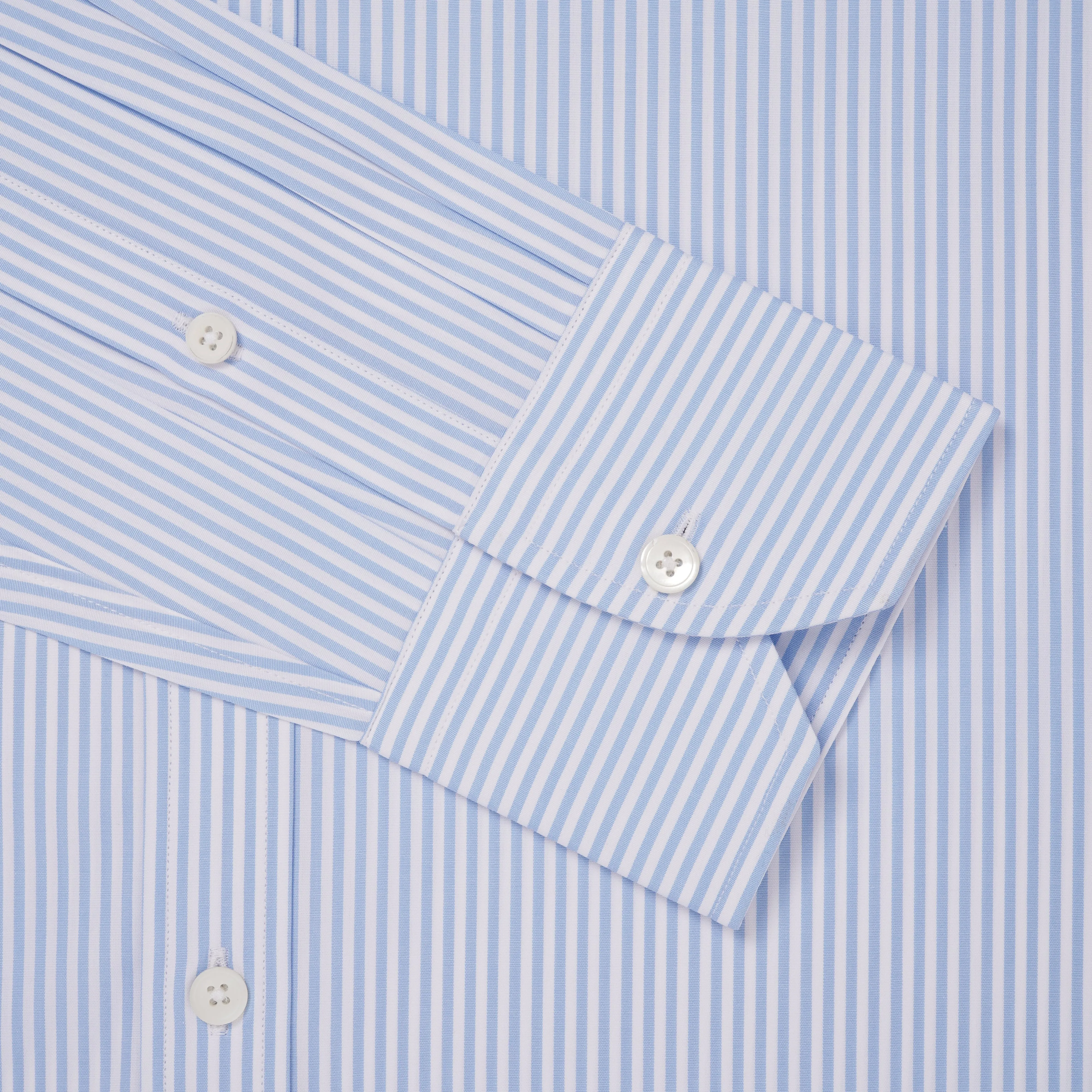 Pale Blue & White Classic Fit Essential Bengal Stripe Formal Shirt sold by Thomas Pink product image thumbnail 2