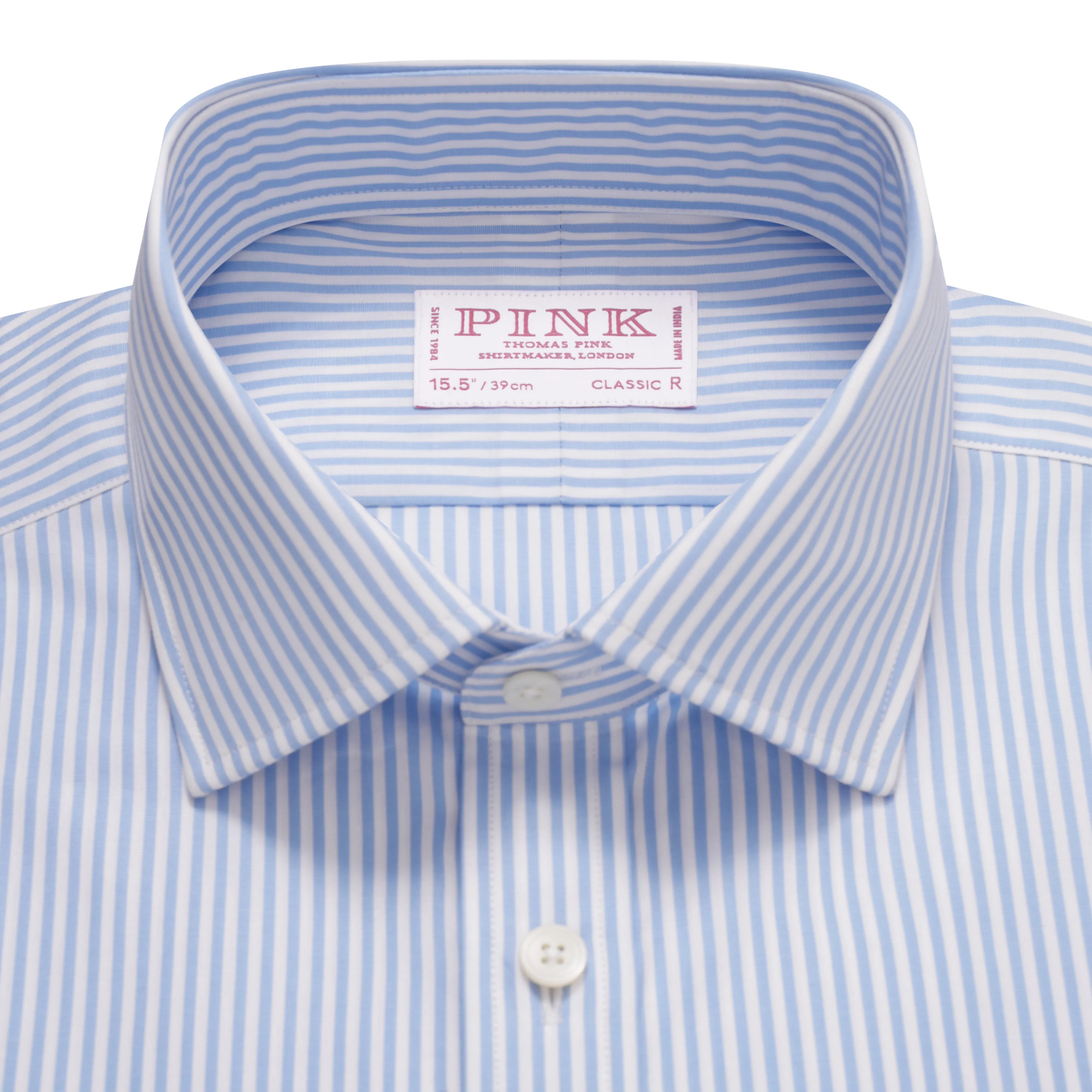 Pale Blue & White Classic Fit Essential Bengal Stripe Formal Shirt sold by Thomas Pink product image thumbnail 3