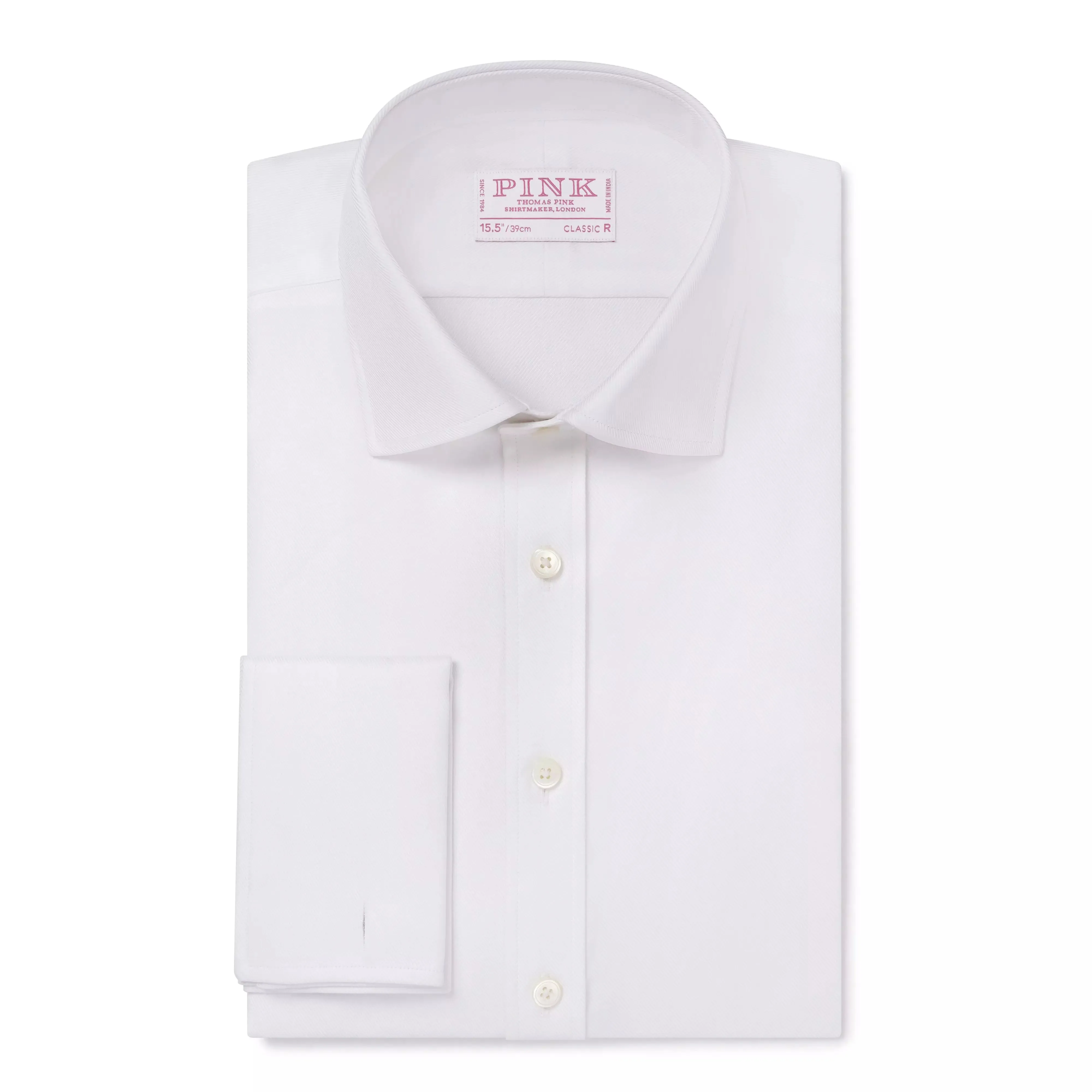 White Classic Fit French Cuff Royal Twill Dress Shirt sold by Thomas Pink