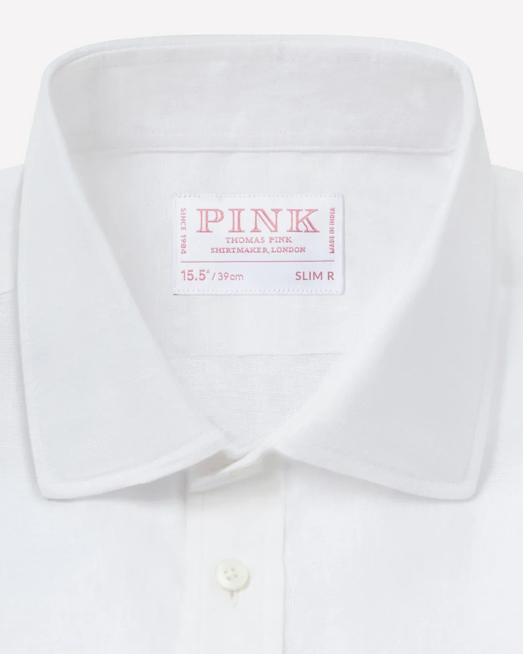 White Slim Fit Essential Linen Formal Shirt sold by Thomas Pink product image thumbnail 3