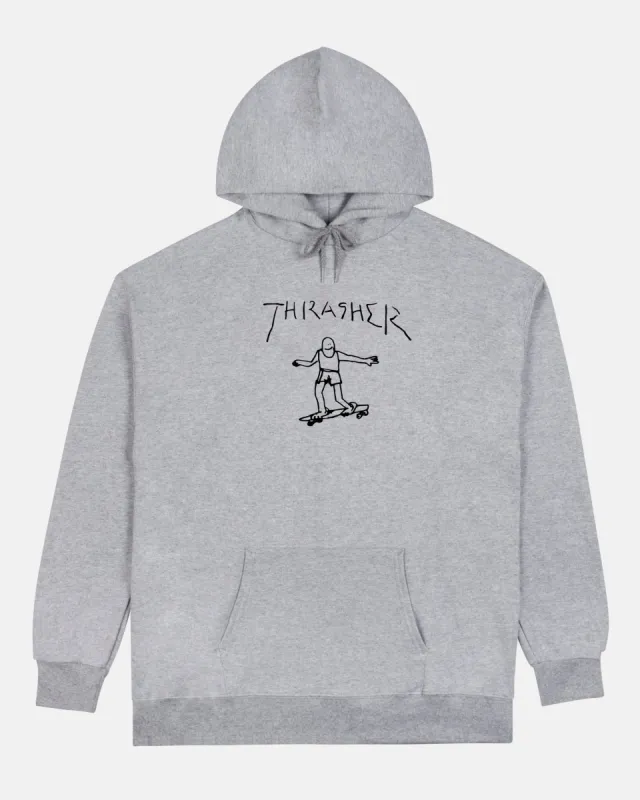 GONZ - HOODIE - GREY / BLACK sold by Thrasher