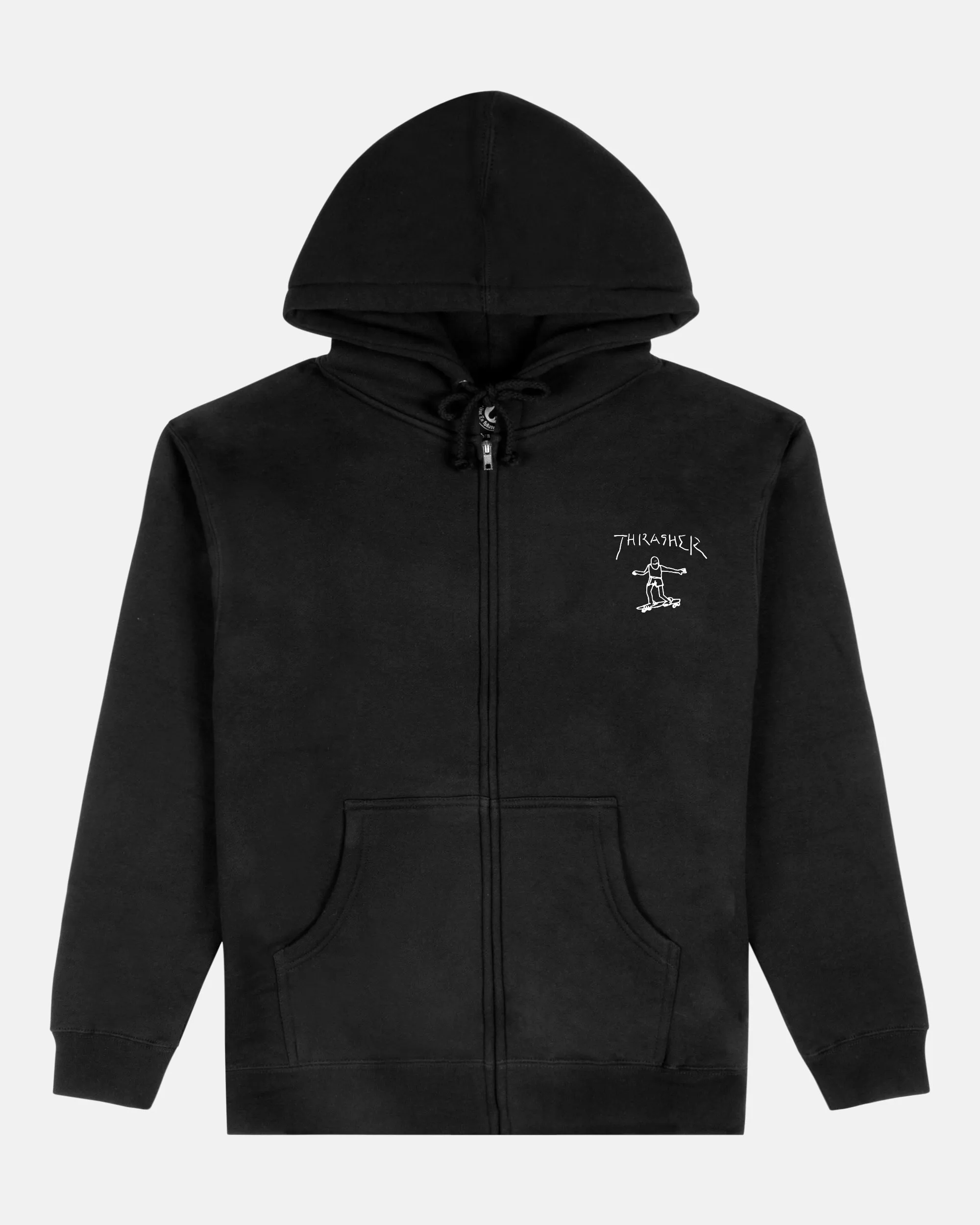 GONZ - ZIP UP HOODIE - BLACK sold by Thrasher