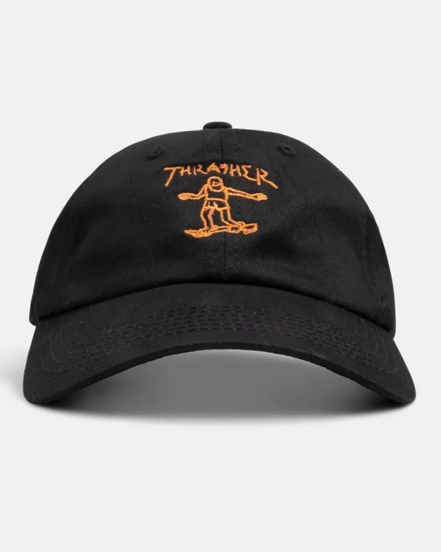 GONZ - OLD TIMER HAT - BLACK / ORANGE sold by Thrasher