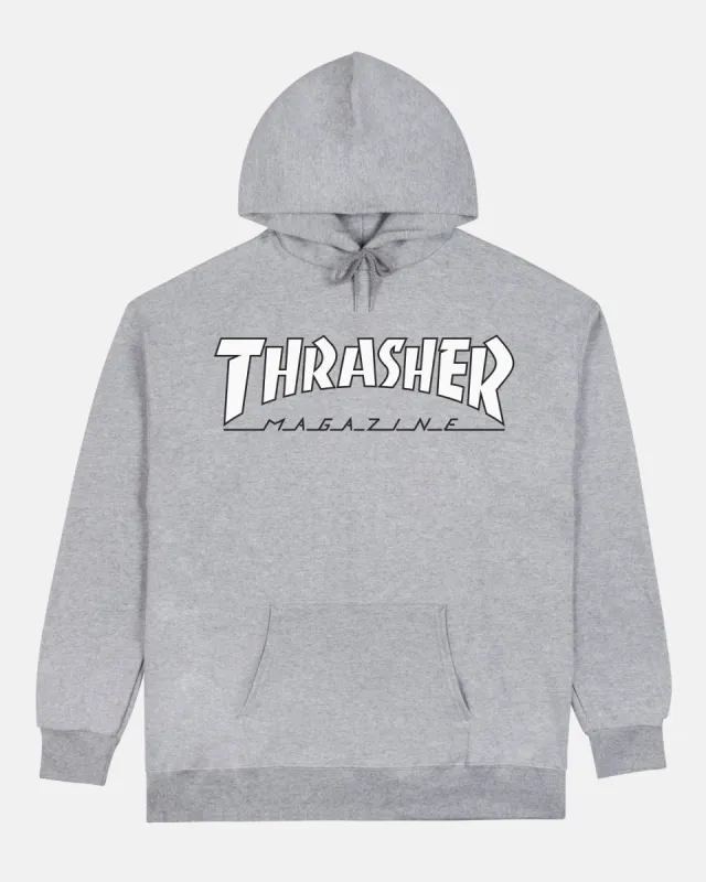 OUTLINED - HOODIE - GREY/WHITE sold by Thrasher