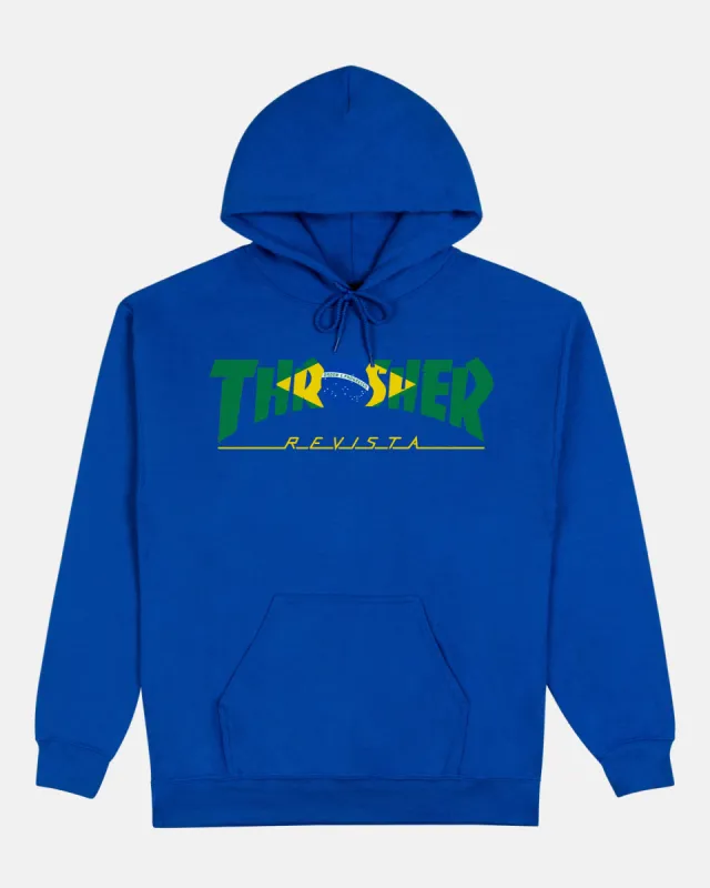 BRAZIL REVISTA - HOODIE - ROYAL BLUE sold by Thrasher