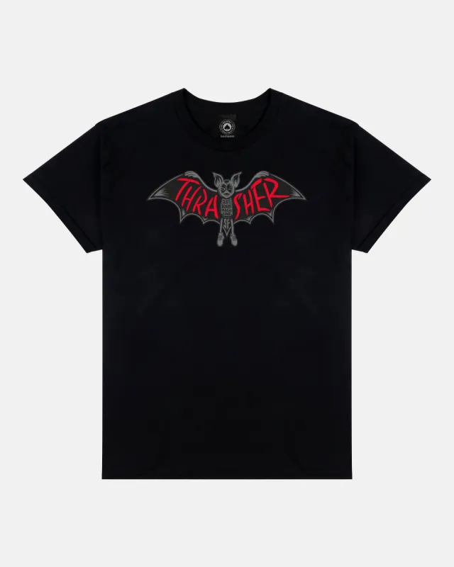 BAT - TSHIRT - BLACK made by Thrasher