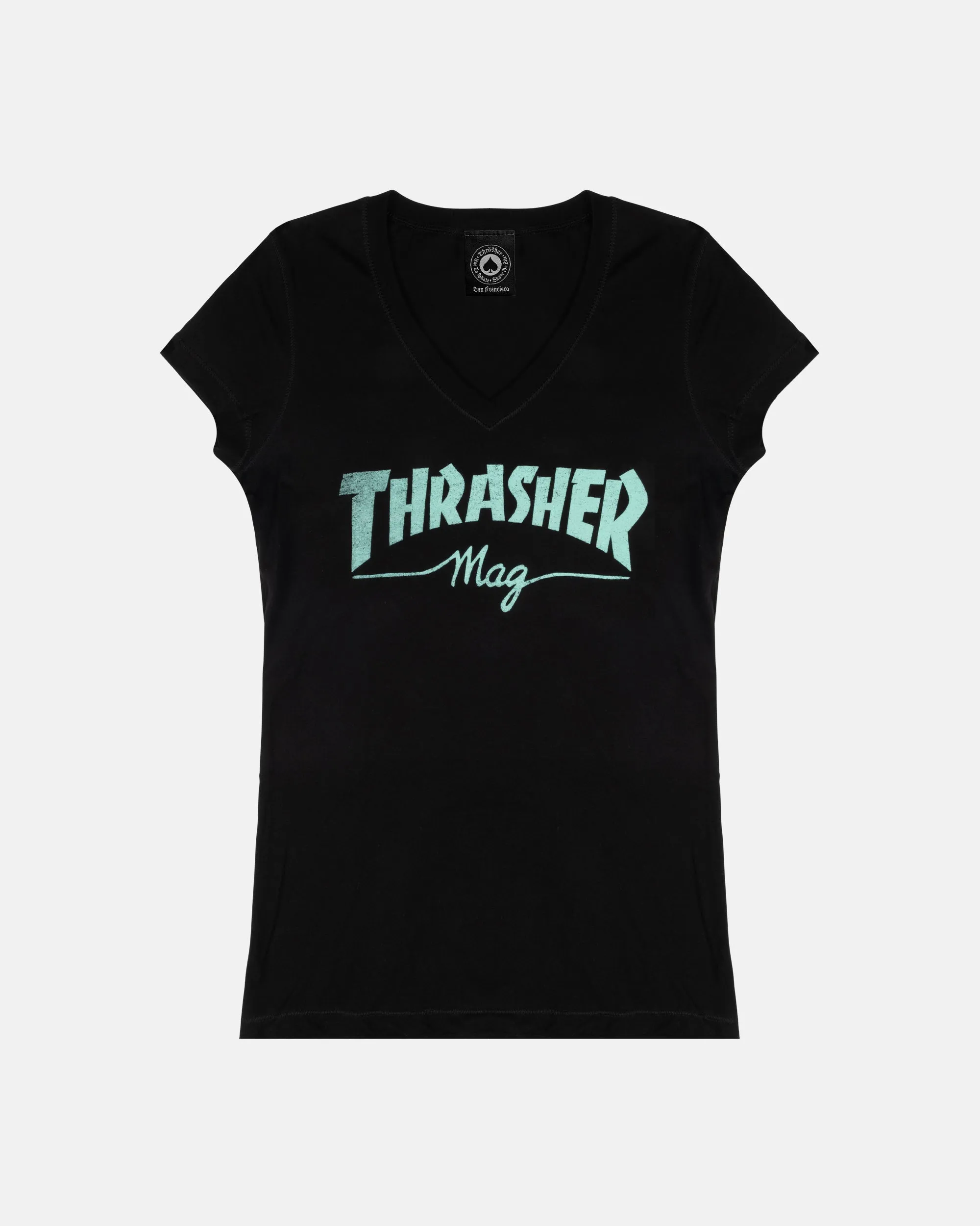 THRASHER MAG - WOMENS VNECK TSHIRT - BLACK sold by Thrasher