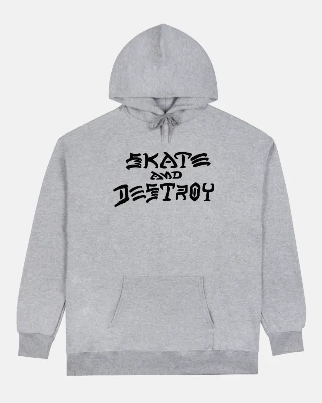 SKATE AND DESTROY - HOODIE - GREY sold by Thrasher